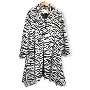 Vintage come n see zebra shabby eyelash swing cardigan duster Medium
